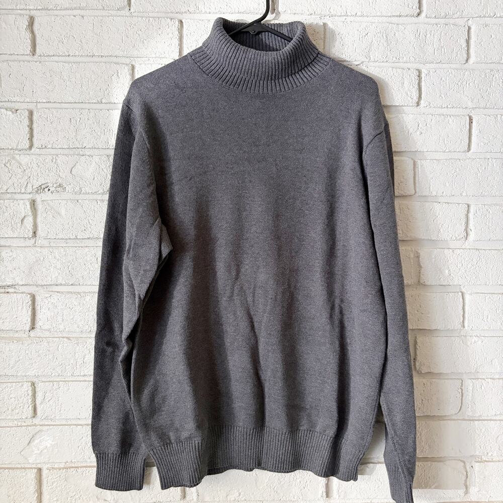 Duluth Trading Co Men's M Super Soft Gray Turtleneck Fisherman Sweater Old Money